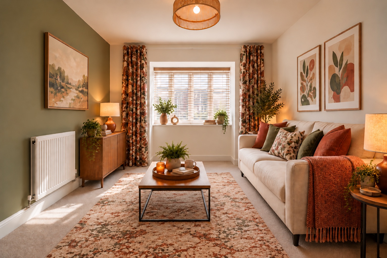 AI-staged illustration of the sitting room